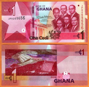 GHANA 2019  UNC 1 Cedi Banknote Paper Money Bill P- 37 NEW - Picture 1 of 1