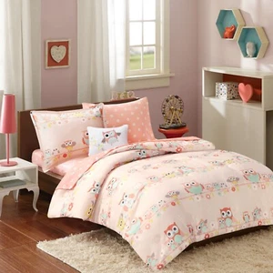 Mi Zone Kids Wise Wendy Owl Comforter Set with Bed Sheets Queen/Full/Twin Size - Picture 1 of 11
