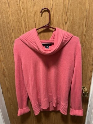 Suéter Jones New York Signature 100% Cachemira Rosa Capucha Cuello Talla M E849 Foto 1 de 4