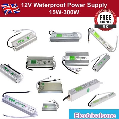 12V DC Transformer LED Driver AC 240V Waterproof Power Supply 10W-250W IP67 - Image 1 of 4