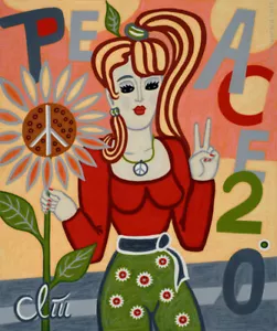 JACQUELINE DITT - Road to Peace Two Point Zero 2016 Gemälde Peacezeichen - Bild 1 von 2