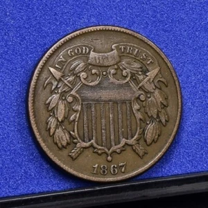 1867 Two Cent Piece - VF (#58202-L) - Picture 1 of 8