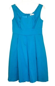 Calvin Klein Sleeveless Fit & Flare Scoop Neck Dress Size 8 Blue Women's - Picture 1 of 7