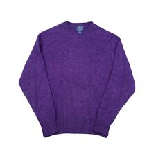 Vintage 80s GAP Sweater Men's Small Purple 100% Shetland Wool Made In England 