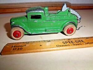 Vintage 1930's Barclay Green Tow Wrecker Truck Slush Cast Toy