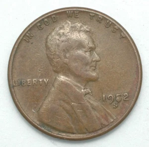 1952-S Lincoln Wheat Cent die chip filled 5 nice mint error - Picture 1 of 2