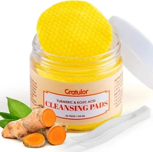 Turmeric Kojic Acid Cleansing Pads - Turmeric Cleansing Pads for Face - 50 PCS - Picture 1 of 8