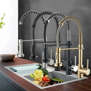 Küchenarmatur ausziehbar Wasserhahn Küche Einhand spültischarmatur mit Brause - Picture 1 of 68