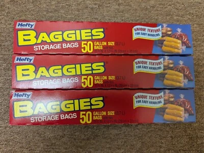 Bolsas pesadas bolsas de almacenamiento de alimentos tamaño galón 50 unidades + lazos retorcidos - lote de 3 Foto 1 de 3