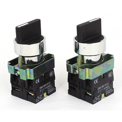 ZB2-BE101C 2NO DPST 3 Positions Maintained Rotary Selector Switch 600V 10A 2 Pcs • 12.92£