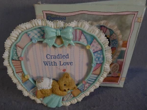 Baby Bilderrahmen Cherished Teddies Bär Enesco Wiege mit Liebe 911763 1993 - Bild 1 von 6