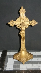 Jesus Christ on Cross Standing Crucifix with Base, 8-3/4" Pewter - Picture 1 of 7