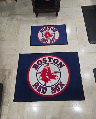 MLB Boston Red Sox Rookie Logo Mat Area Rug Bath Mat Non Slip Man Cave Lot of 2 - Image 1 of 4