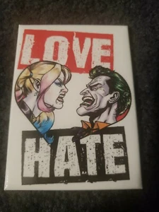 Harley and joker Love And Hate Magnet - Picture 1 of 1