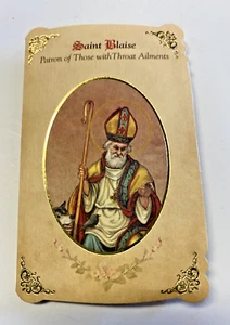 Saint Blaise "Patron Saint of Throat Ailments" Prayer Card + Medal, New #PCM-08 - Picture 1 of 5