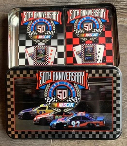 1998 NASCAR 50th Anniversary Playing Cards Tin- Bicycle Sports - NEW - 2 Decks! - Picture 1 of 7