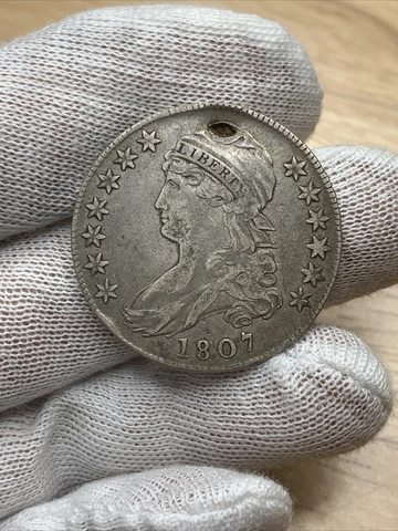 1807 Capped Bust Half Dollar Large Stars (VFDETAILS) EARLY RARE US COIN Cover