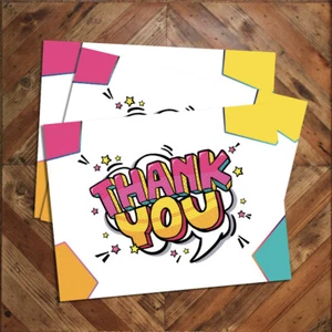 100 THANK YOU Colorful Cards Size 3"x4" on Extra Thick Matte Cardstock FREE Ship - Picture 1 of 4
