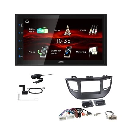 JVC Bluetooth 2DIN DAB+ Autoradio für Hyundai Tucson ab 2015 schwarz - Bild 1 von 4