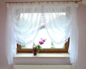 Hermosa cortina prefabricada de Voile cortina LB-11 cortina de ventana moderna 150 x 300 cm - Imagen 1 de 7
