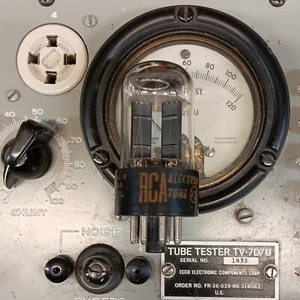 STRONG TUNG-SOL BRANDED RCA 6SN7GTB 1963 BLACK T PLATE TUBE, TV-7 TESTED #A-14 - Picture 1 of 1