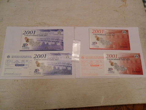 2001 P & D  Mint Set Envelope / Envelopes ONLY *NO COINS*  **FREE SHIPPING** Cover