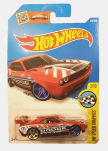 Hot Wheels HW Speed Graphics Dodge Challenger Drift Car - Rojo © 2015 Mattel Nuevo - Imagen 1 de 5