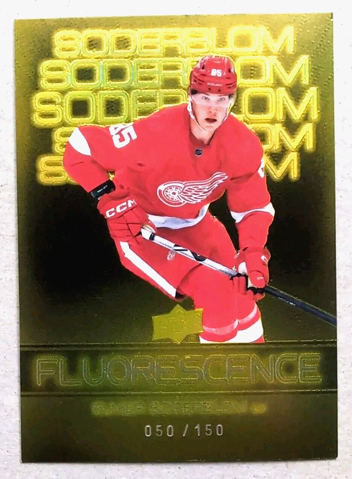 ELMER SODERBLOM 2022-23 UPPER DECK FLUORESCENCE GOLD 050/150 Series 2 #F-1 WINGS - Image 1 of 4