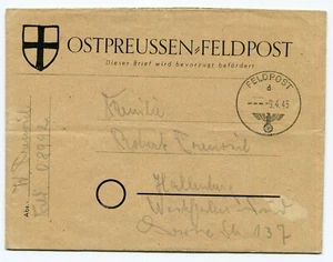 ALEMANIA 3er REICH SEGUNDA GUERRA WW SEGUNDA PRRUSIA ORIENTAL CUBIERTA DE POSTE DE CAMPO MICHEL F1 ENCANTADORA CALIDAD - Imagen 1 de 4