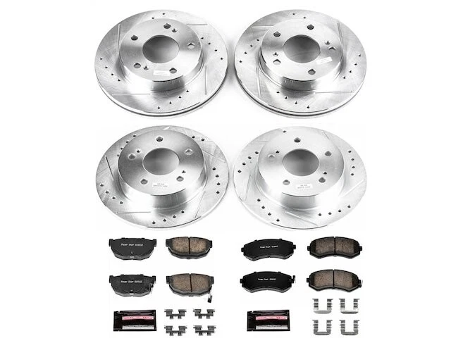 Front and Rear Brake Pad and Rotor Kit For 1994-1996 Nissan 240SX 1995 SJ599HQ - Image 1 of 1