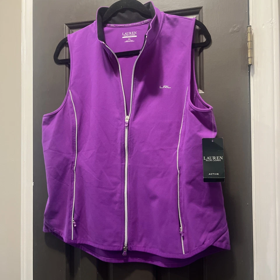 Chaleco activo Lauren Ralph Lauren LRL para mujer X- grande púrpura cremallera completa ropa deportiva Foto 1 de 4
