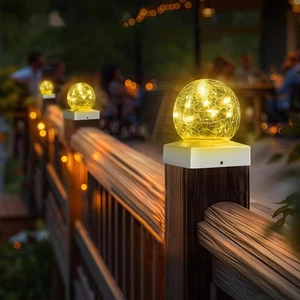 Solar LED Post Deck Cap Fence Light 4x4 5X5 6X6 Outdoor Garden Landscape Lamp - Picture 1 of 17