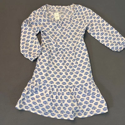 J. Crew мини-платье женщин Sz 10 ракушки печать белый декольте хлопок пляж новый с Ярлыками - Изображение 1 из 4