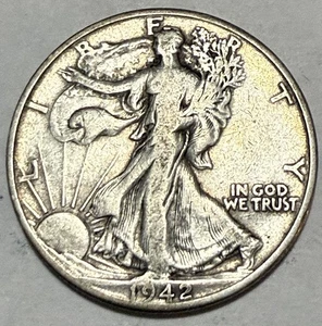 1942-D Walking Liberty Half Dollar VG – Denver - Picture 1 of 2