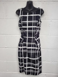 Phase Eight Black & White Check Knee Length Pencil Dress Size 8. PN - Picture 1 of 7