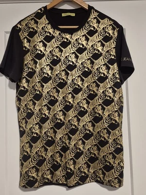 Camiseta Versace Jeans Lámina Dorada Monograma Tigre Negra S Hombres Foto 1 de 4