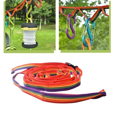  Voyage arc-en-ciel corde à linge réglable vêtements portables corde de séchage - Image 1 of 4