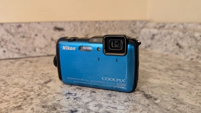 Nikon CoolPix AW120 Blue Digital Camera Tested and Working - Image 1 of 4