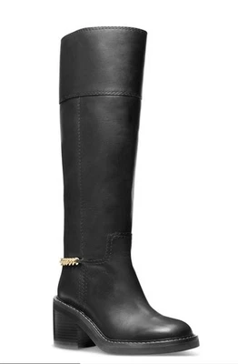 Bota de montar Michael Kors para mujer de cuero Carlisle negra 8,5 ❤️❤️❤️ Foto 1 de 4
