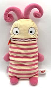 Worry Eaters 16" "Pollli" Plush Toy Pink & Cream Stripes Zipper Mouth - Picture 1 of 10