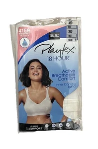 Playtex 18 Hour Bra 38D Active Breathable Comfort Tagless Wirefree Women White - Picture 1 of 6