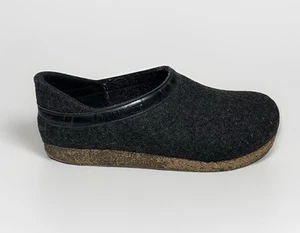 Haflinger Unisex Size 41 Pure Wool Grizzly Slipper Clog M8/W10 | Gray - Picture 1 of 7