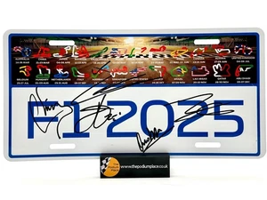 F1 2025 Licence Number Plate Signed Sainz Ocon Vowles Stella Hadjar - Picture 1 of 6