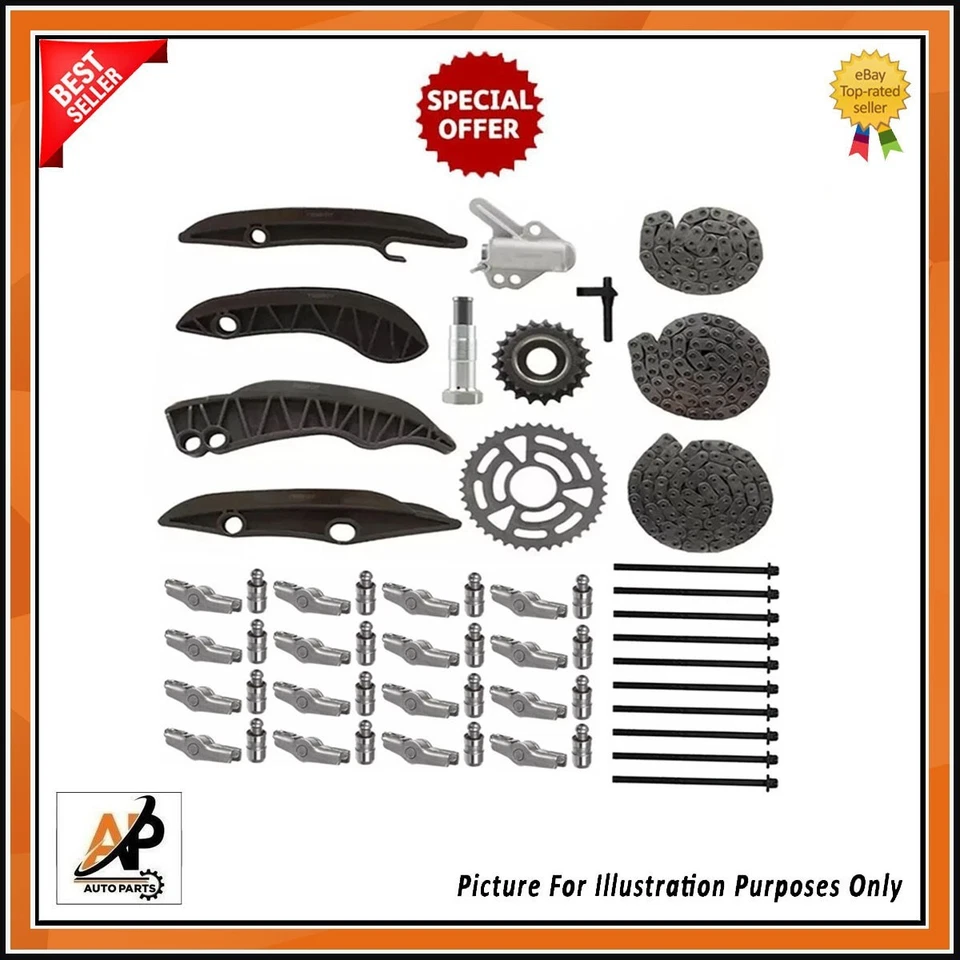 FOR BMW N47D20 2.0 ENGINE TIMING CHAIN KIT HEAD BOLT KIT ROCKER ARMS LIFTERS SET - Image 1 of 1