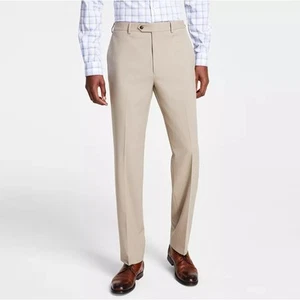 Michael Kors Men's Tan Stretch Classic Fit Performance Dress Pants Size 40W 30L - Picture 1 of 5