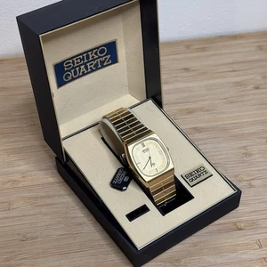 NOS Neo Vintage Seiko 6922-5000 Quarzuhr goldfarben 7,5” 32mm mit Box - Bild 1 von 10