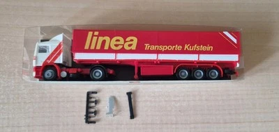 Albedo/Herpa VOLVO F12 Intercooler LINEA Transport Kufstein telonato OVP 1:87 - Immagine 1 di 3