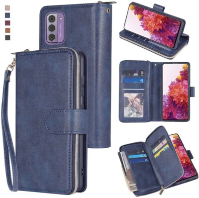Nokia G310 5G Wallet Case 9Card Zipper Slots Kickstand Flip Leather Phone Case - Image 1 of 4