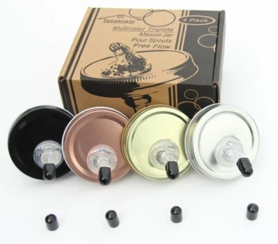 Mason Jar Pour Spouts Free Flow Regular Mouth Size 70mm dispenser Sprouting Lid