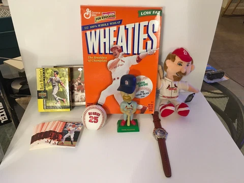 Mark Mcgwire St. Louis Card's Lot Of 6 Items Set Of Cards Wheaties Watch Plush Cover